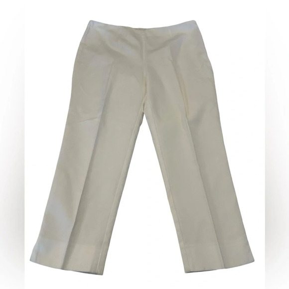 Chicos Stretch Crop Flat-Front Trousers with Side Zipper / Side Slits - Picture 1 of 4
